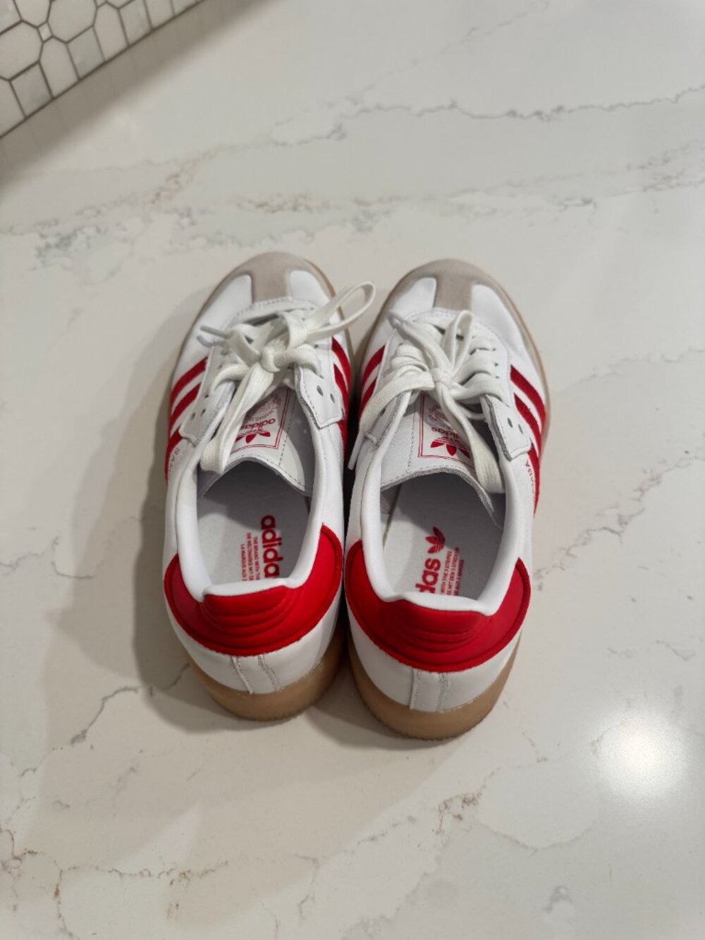 Adidas Sambae | Cloud White / Red | Size 6.5 - Picture 4 of 6